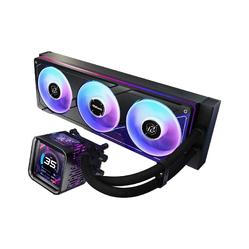 Water Cooler ASRock Phantom Gaming 360 LCD 360mm ARGB Water Cooler ASRock Phantom Gaming 360 LCD 360mm ARGB Preto - 90-APGA36-BAAGA5