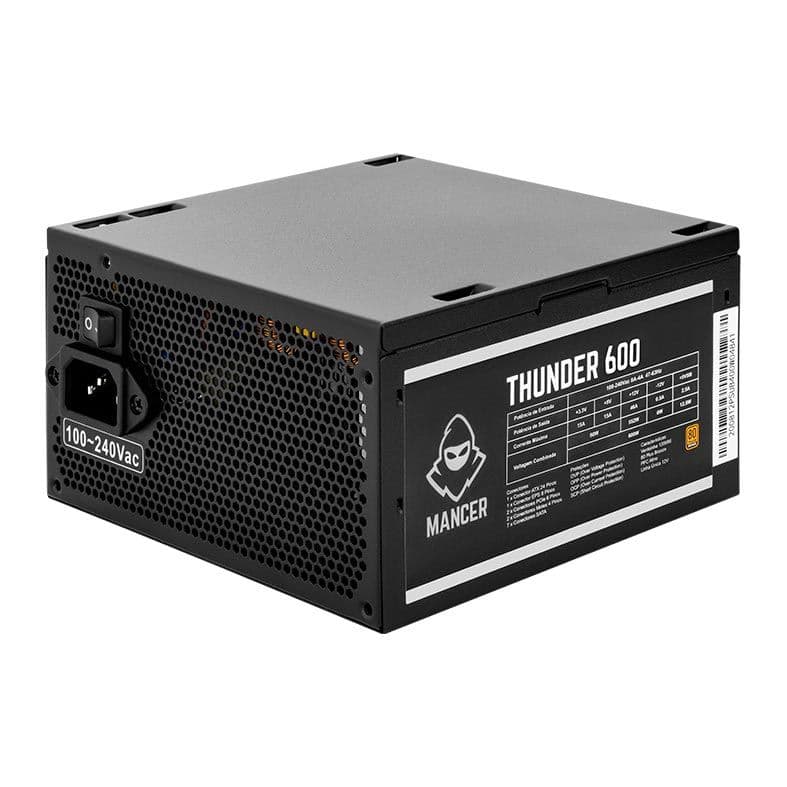 Mancer Thunder 600W 80 Plus Bronze - MCR-THR600-BL01