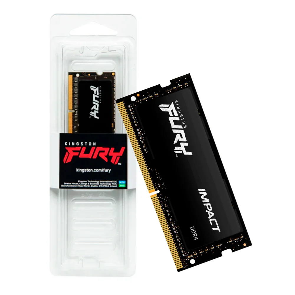 Kingston Fury Impact 32GB DDR4 SO-DIMM Kingston Fury Impact 32GB (1x32GB) DDR4 SO-DIMM 3200MHz CL20 Preto - KF432S20IB/32