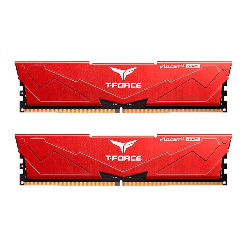 Team Group Vulcan A 32GB DDR5 Team Group Vulcan A 32GB (2x16GB) DDR5 5600MHz CL40 Vermelho - FLARD532G5600HC40BDC01