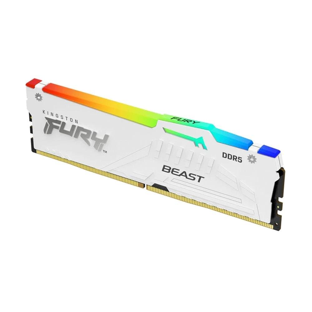 Kingston Fury Beast RGB 16GB (1x16GB) DDR5 Kingston Fury Beast RGB 16GB (1x16GB) DDR5 5200MHz CL40 Branco - KF552C40BWA-16