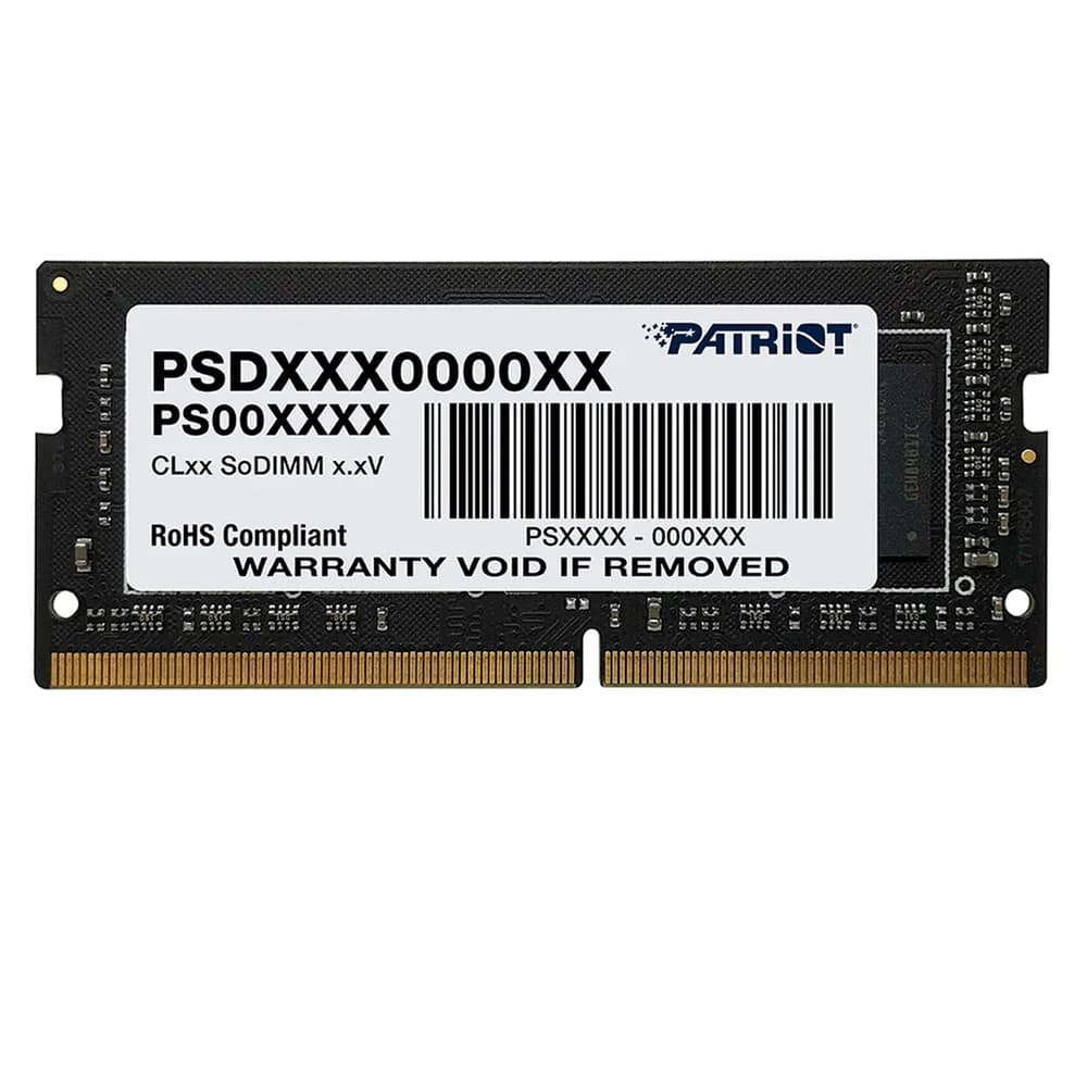 Patriot Signature Line 8GB DDR4 SO-DIMM Patriot Signature Line 8GB (1x8GB) DDR4 SO-DIMM 2666MHz CL19 Preto - PSD48G26662S