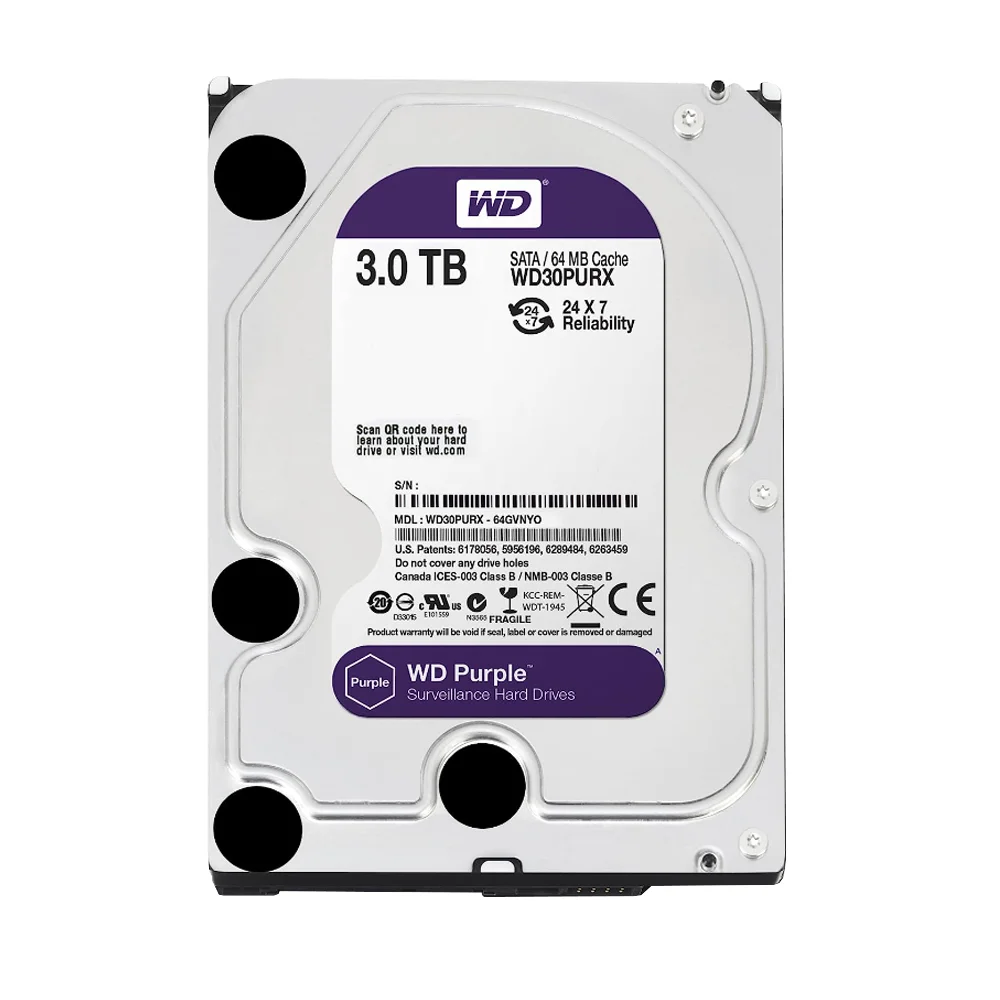 Western Digital WD Purple 3TB HDD SATA III - WD30PURX Western Digital WD Purple 3TB HDD SATA III - WD30PURX