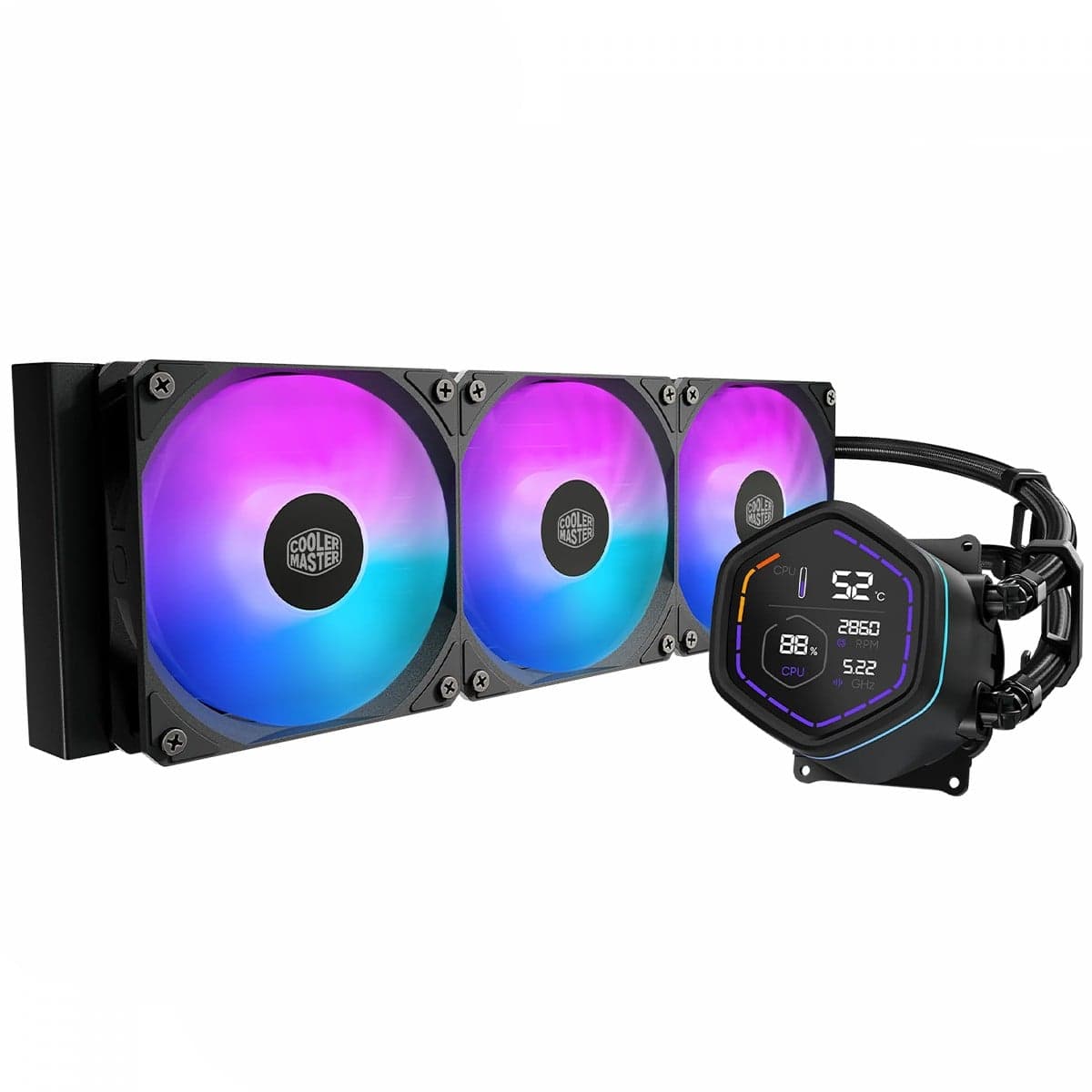 Water Cooler Cooler Master MasterLiquid Core Nex Digital 360mm ARGB Water Cooler Cooler Master MasterLiquid Core Nex Digital 360mm ARGB Preto - MLX-D36M-A18PA-RD