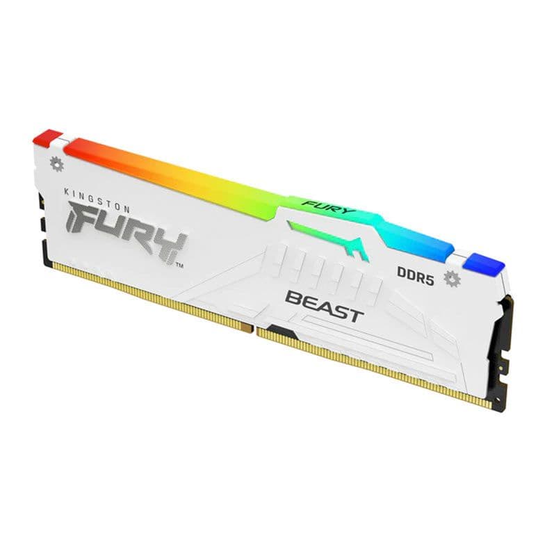 Kingston Fury Beast RGB 32GB (1x32GB) DDR5 Kingston Fury Beast RGB 32GB (1x32GB) DDR5 5200MHz CL40 Branco - KF552C40BWA-32