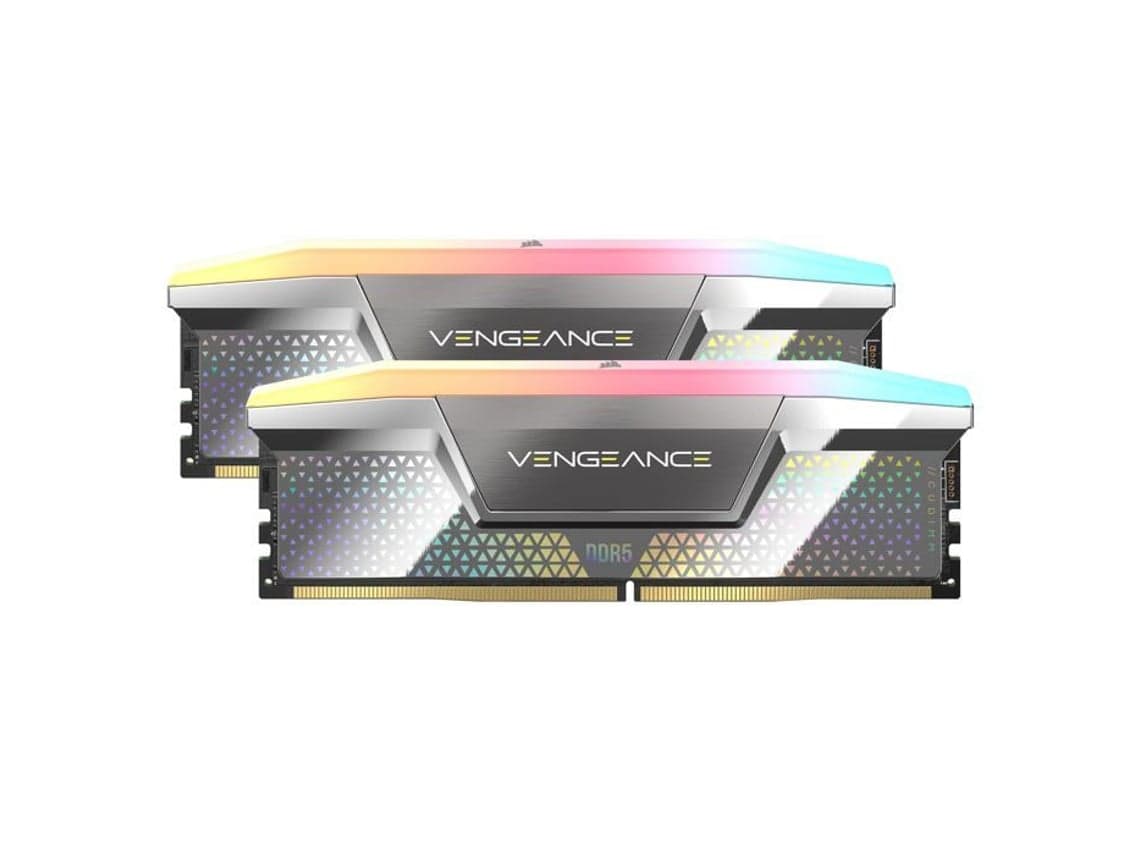 Corsair Vengeance RGB 48GB (2x24GB) DDR5 Corsair Vengeance RGB 48GB (2x24GB) DDR5 8000MHz CL38 Prata - CMHC48GX5M2X8000C38