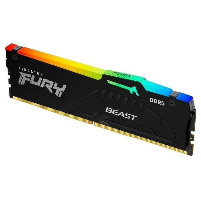 Kingston Fury Beast RGB 32GB DDR5 Kingston Fury Beast RGB 32GB (1x32GB) DDR5 6000MHz CL36 Preto - KF560C36BBE2A-32