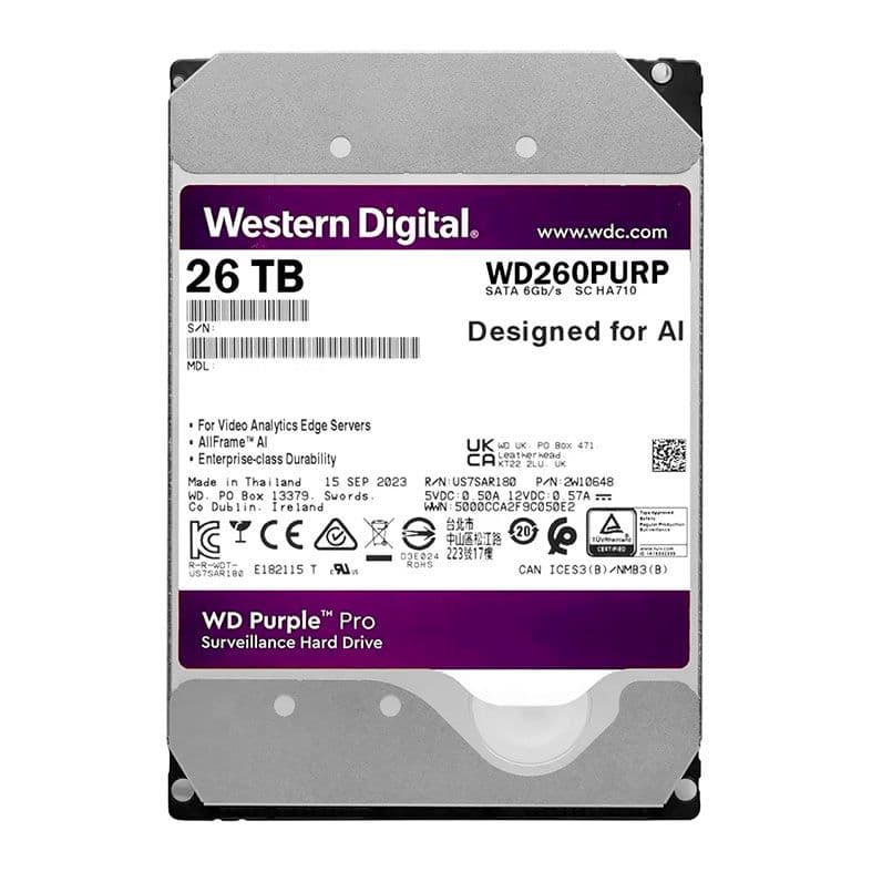 Western Digital WD Purple Pro 26TB HDD SATA III - WD260PURP Western Digital WD Purple Pro 26TB HDD SATA III - WD260PURP