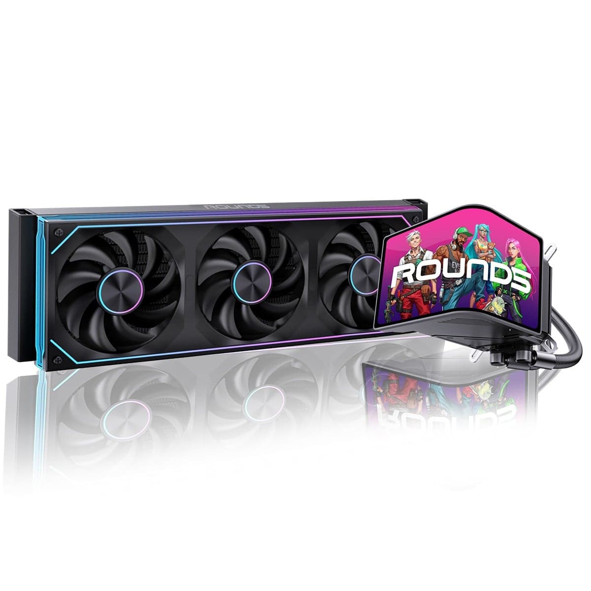 Water Cooler Round5 Horizon Black 360mm ARGB Water Cooler Round5 Horizon Black 360mm ARGB Preto - R5-WC-HORIZON-360B-2283