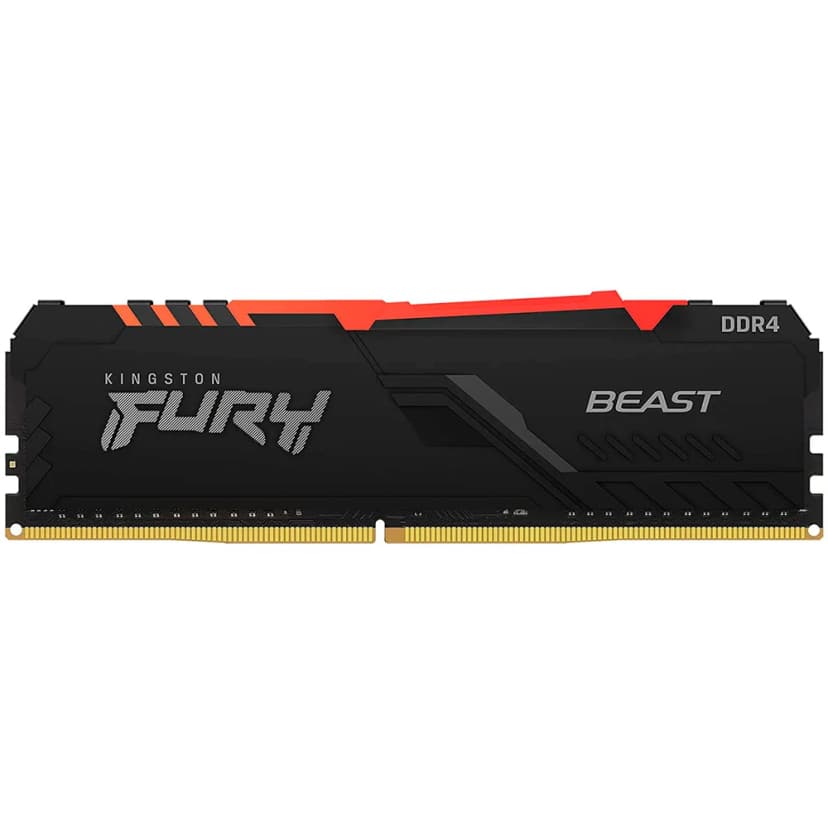 Kingston Fury Beast RGB 16GB (1x16GB) DDR4 3200MHz CL16 Preto - KF432C16BBA/16