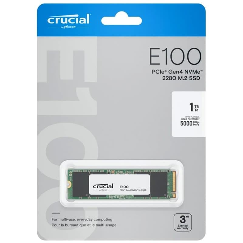 Crucial E100 1TB SSD NVMe Gen 4 - CT1000E100SSD8C