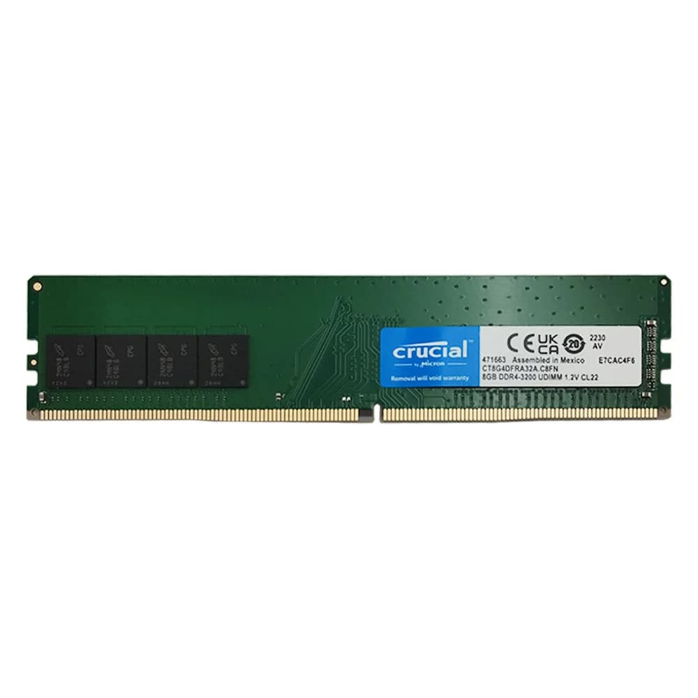 Crucial Basics 8GB DDR4 Crucial Basics 8GB (1x8GB) DDR4 3200MHz CL22 Verde - CT8G4DFRA32A