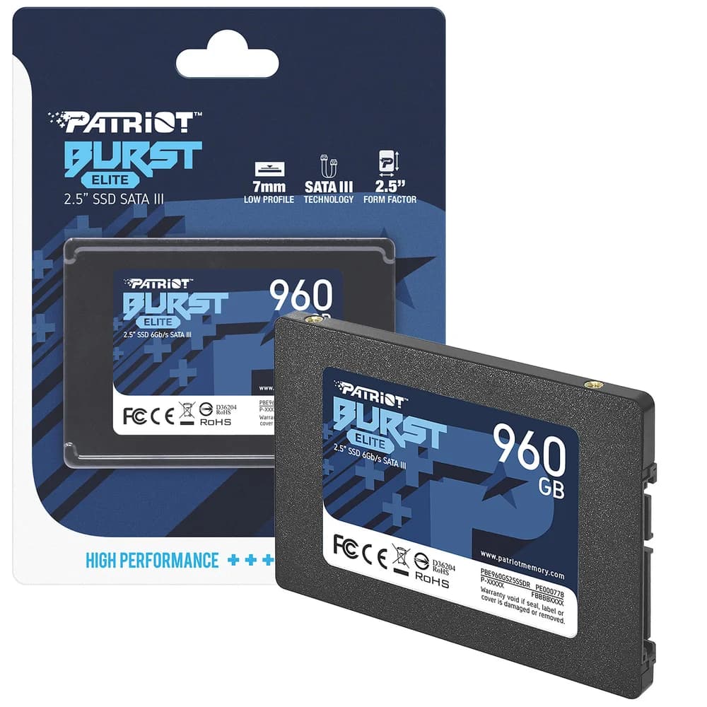 Patriot Burst Elite 960GB SSD SATA III - PBE960GS25SSDR Patriot Burst Elite 960GB SSD SATA III - PBE960GS25SSDR
