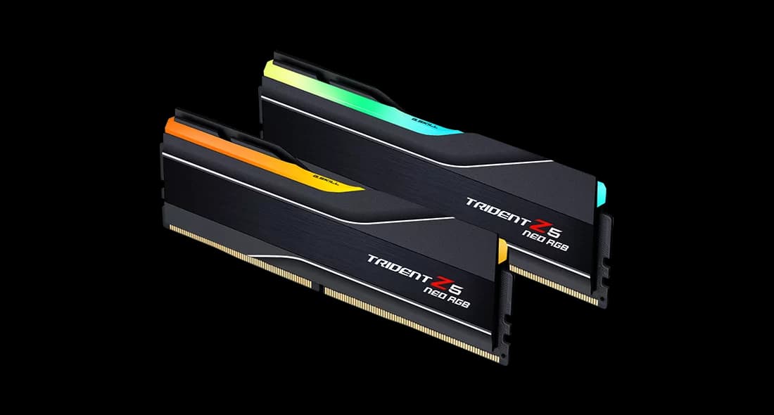 G.Skill Trident Z5 Neo RGB 32GB (2x16GB) DDR5 G.Skill Trident Z5 Neo RGB 32GB (2x16GB) DDR5 6000MHz CL36 Preto - F5-6000J3636F16GX2-TZ5NR