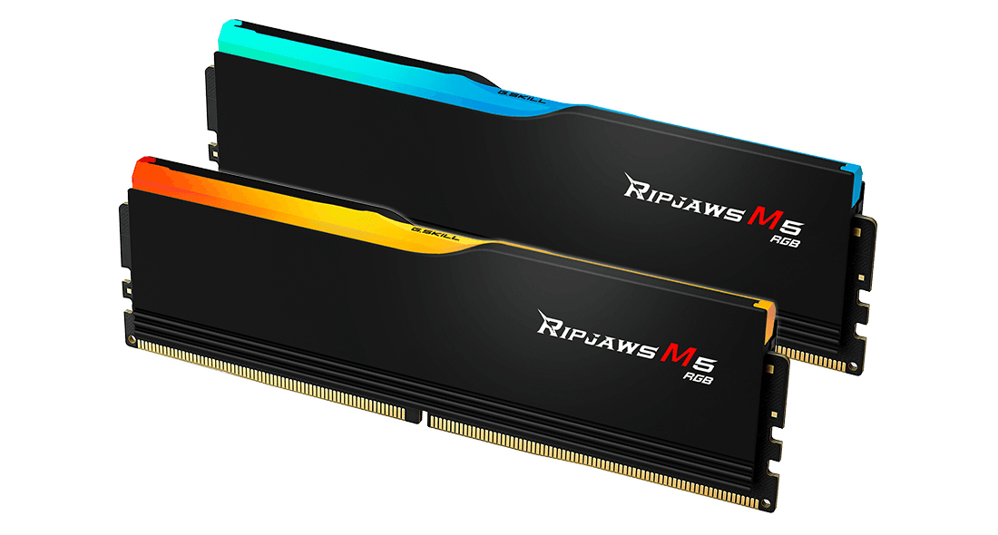 G.Skill Ripjaws M5 RGB 32GB (2x16GB) DDR5 G.Skill Ripjaws M5 RGB 32GB (2x16GB) DDR5 5200MHz CL40 Preto - F5-5200J4040A16GX2-RM5RK