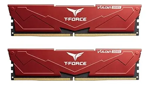 Team Group T-Force Vulcan 32GB (2x16GB) DDR5 6000MHz CL38 Vermelho -  FLRD532G6000HC38ADC01