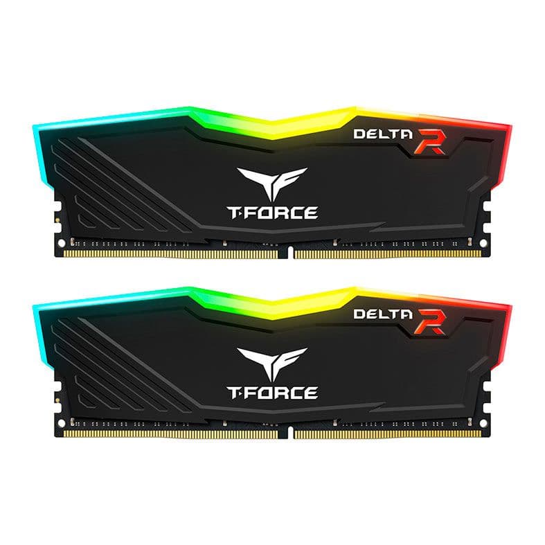 Team Group T-Force Delta RGB 16GB DDR4 Team Group T-Force Delta RGB 16GB (2x8GB) DDR4 3600MHz CL18 Preto - TF3D416G3600HC18JDC01