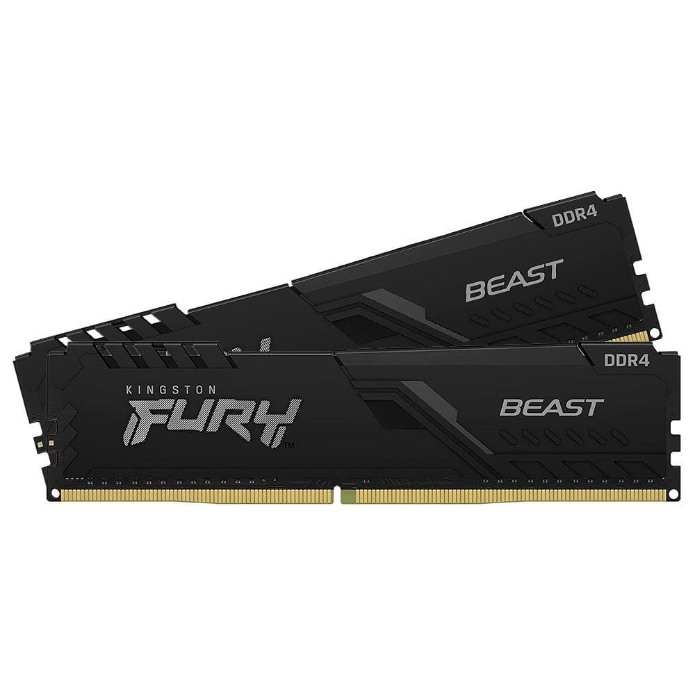 Kingston Fury Beast 64GB DDR4 Kingston Fury Beast 64GB (2x32GB) DDR4 3600MHz CL18 Preto - KF436C18BBK2/64