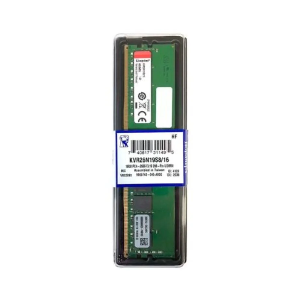 Kingston ValueRam 16GB (1x16GB) DDR4 2666MHz CL19 Verde - KVR26N19S8/16