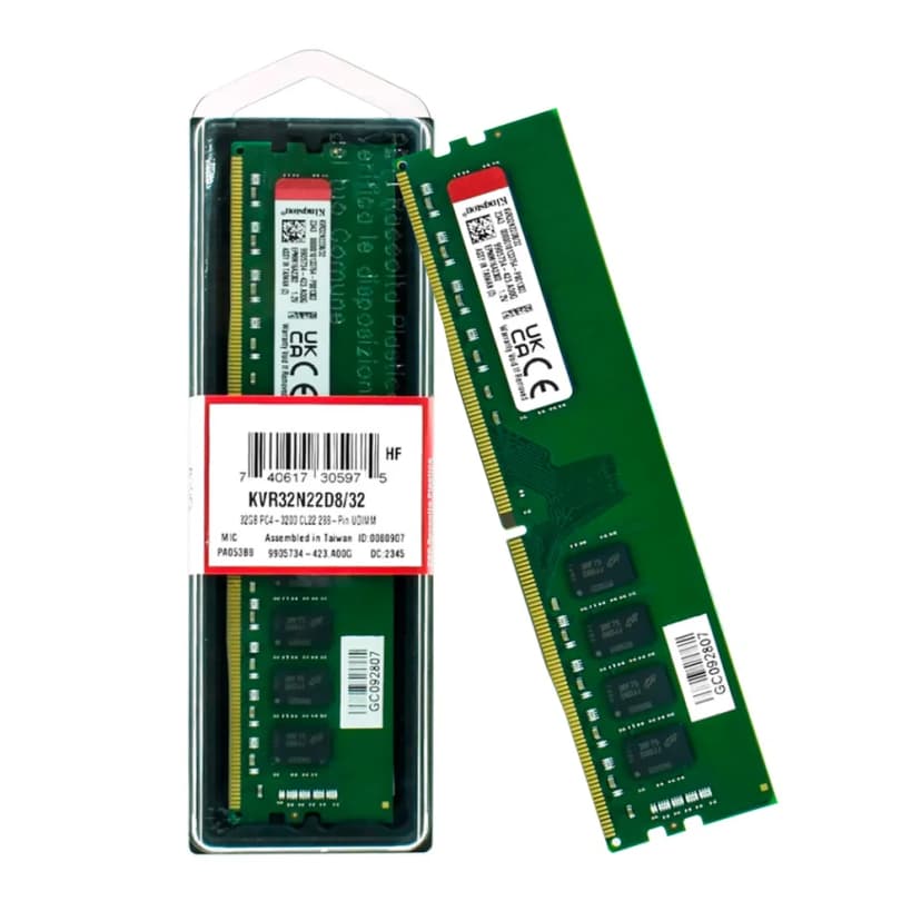 Kingston ValueRam 32GB (1x32GB) DDR4 3200MHz CL22 Verde - KVR32N22D8/32