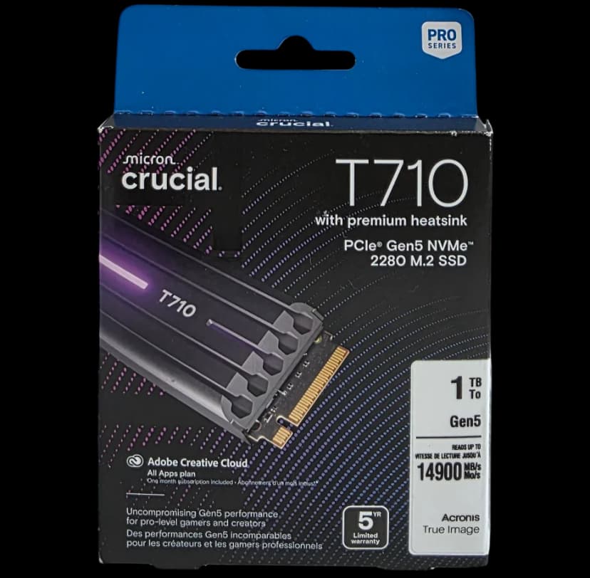 Crucial T710 1TB SSD NVMe Gen 5 - CT1000T710SSD5-01