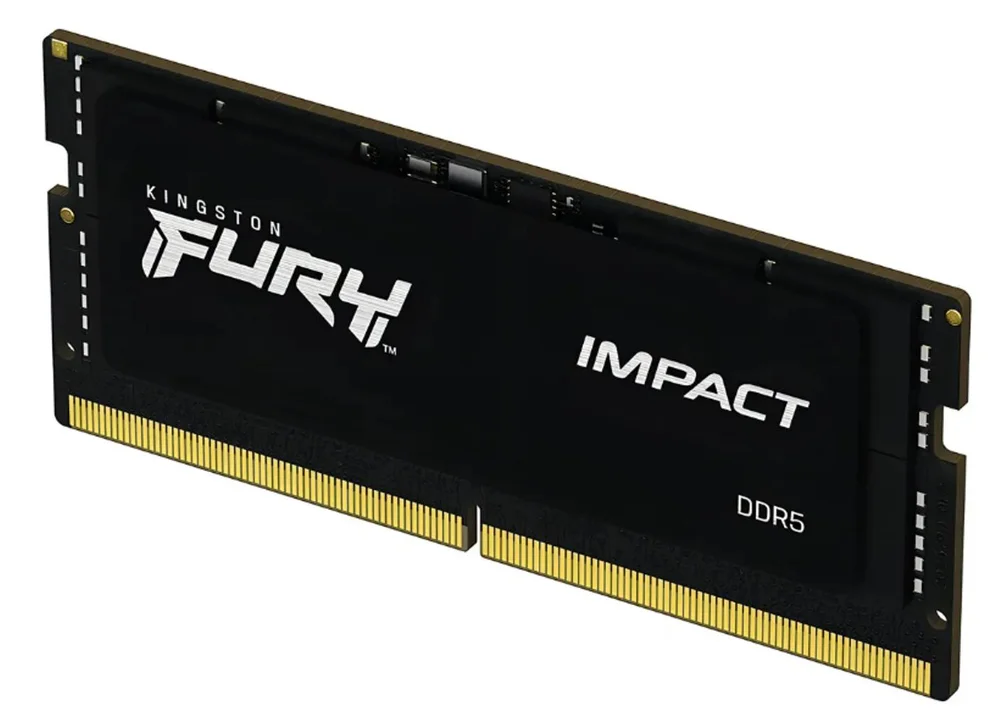 Kingston Fury Impact 16GB DDR5 SO-DIMM Kingston Fury Impact 16GB (1x16GB) DDR5 SO-DIMM 4800MHz CL38 Preto - KF548S38IB-16