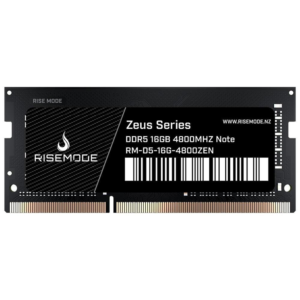 Rise Mode Zeus Series 16GB DDR5 SO-DIMM Rise Mode Zeus Series 16GB (1x16GB) DDR5 SO-DIMM 4800MHz CL40 Preto - RM-D5-16G-4800ZEN