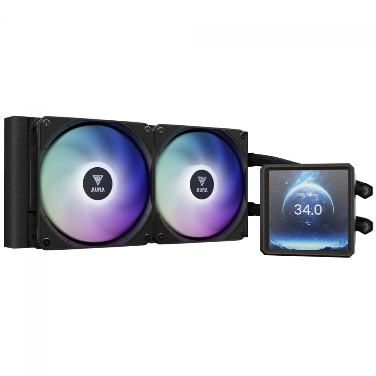 Water Cooler Gamdias Aura GL 240 LCD 240mm ARGB Water Cooler Gamdias Aura GL 240 LCD 240mm ARGB Preto - AURA GL240 LCD
