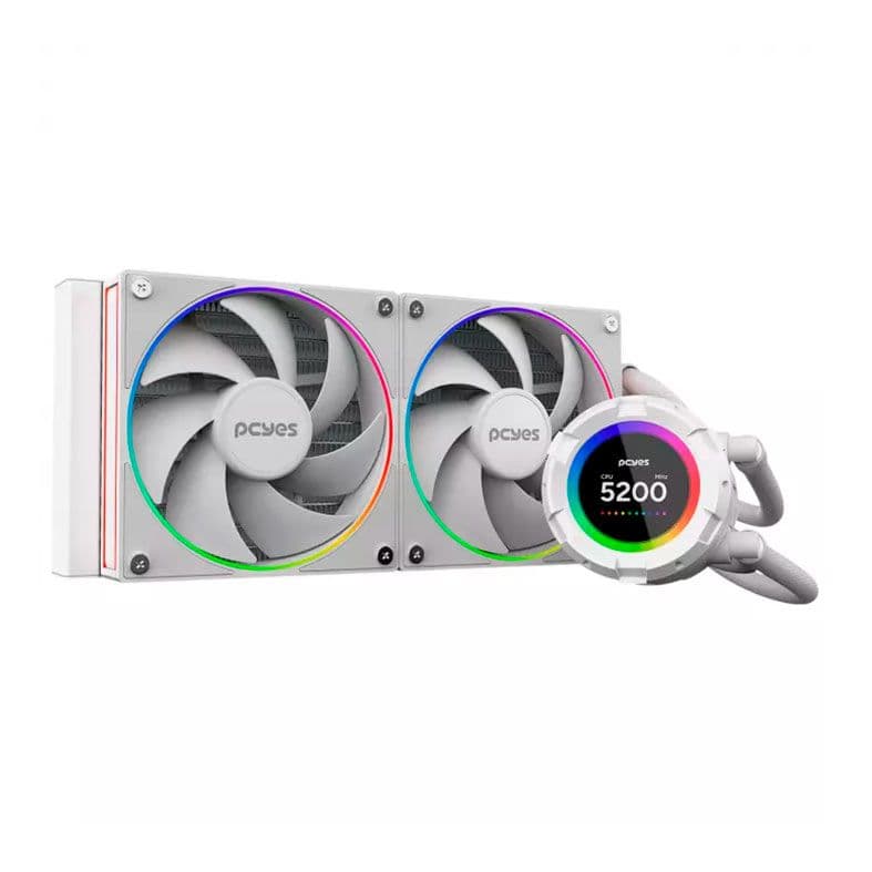 Water Cooler PCYES Vision 240mm ARGB Branco - VS240WG