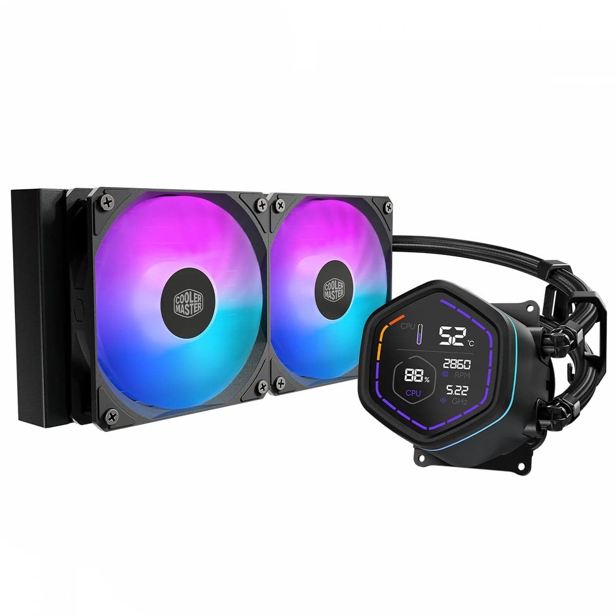 Water Cooler Cooler Master MasterLiquid Core Nex Digital 240mm ARGB Water Cooler Cooler Master MasterLiquid Core Nex Digital 240mm ARGB Preto - MLX-D24M-A18PA-RD
