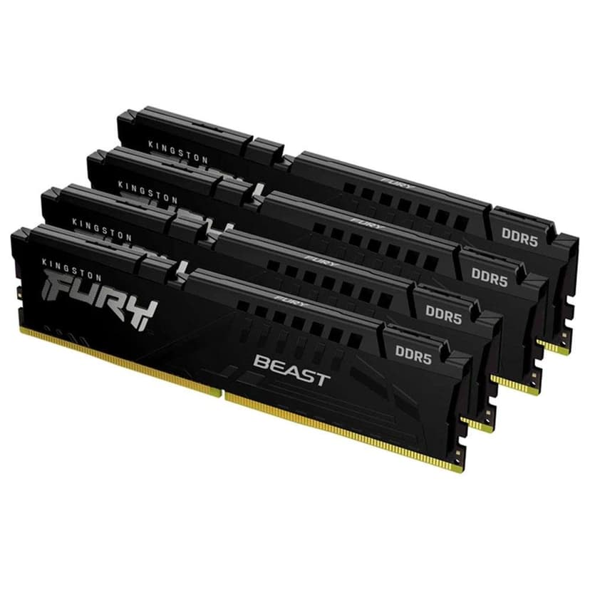 Kingston Fury Beast 128GB (4x32GB) DDR5 5600MHz CL40 Preto - KF556C40BBK4-128