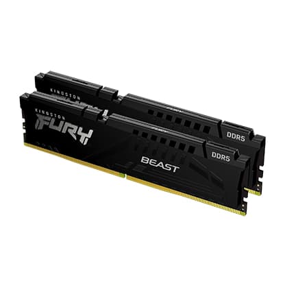Kingston Fury Beast 128GB (2x64GB) DDR5 Kingston Fury Beast 128GB (2x64GB) DDR5 5600MHz CL40 Preto - KF556C40BBK2-128