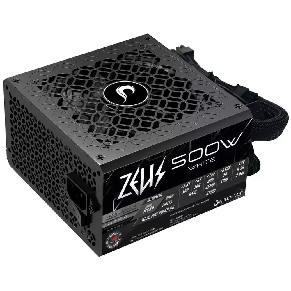 Rise Mode Zeus 500W 80 Plus White - RM-PSU-01-WT-500 Rise Mode Zeus 500W 80 Plus White - RM-PSU-01-WT-500