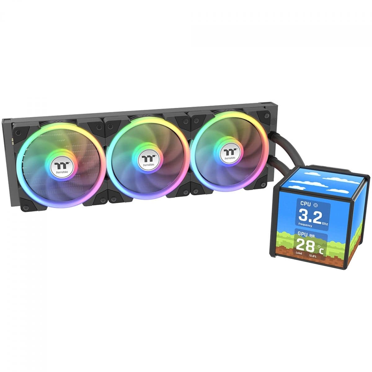 Water Cooler Thermaltake MineCube 360 Ultra ARGB 360mm ARGB Water Cooler Thermaltake MineCube 360 Ultra ARGB 360mm ARGB Preto - CL-W481-PL12SW-A