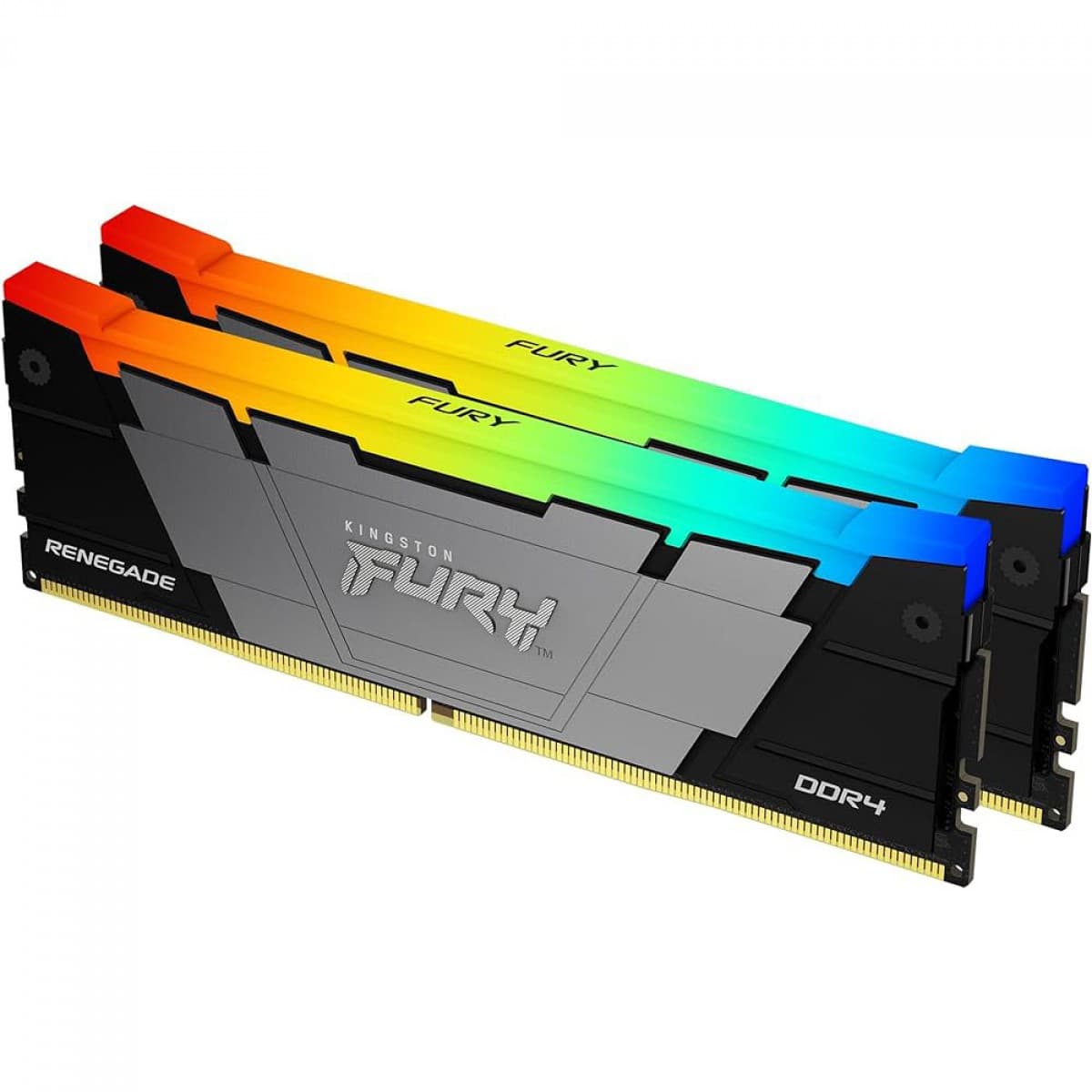 Kingston Fury Renegade RGB 16GB (2x8GB) DDR4 Kingston Fury Renegade RGB 16GB (2x8GB) DDR4 4000MHz CL19 Preto,Prata - KF440C19RB2AK2/16