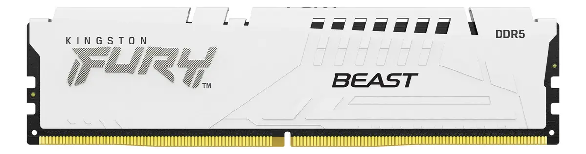 Kingston Fury Beast 16GB (1x16GB) DDR5 Kingston Fury Beast 16GB (1x16GB) DDR5 6000MHz CL30 Branco - KF560C30BW-16