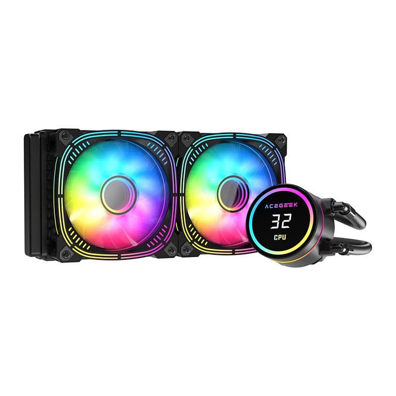 Water Cooler Acegeek Temp C240 240mm ARGB Preto - AG-TEMPC240-BK