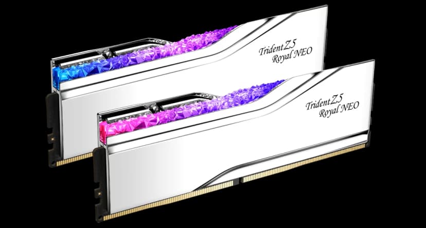 G.Skill Trident Z5 Royal Neo RGB 32GB (2x16GB) DDR5 6000MHz CL28 Prata -  F5-6000J2836G16GX2-TR5NS