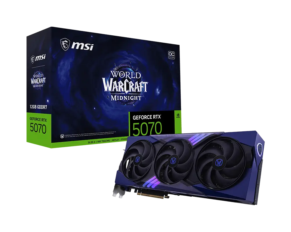 RTX 5070 MSI RTX 5070 WoW Midnight Void Edition