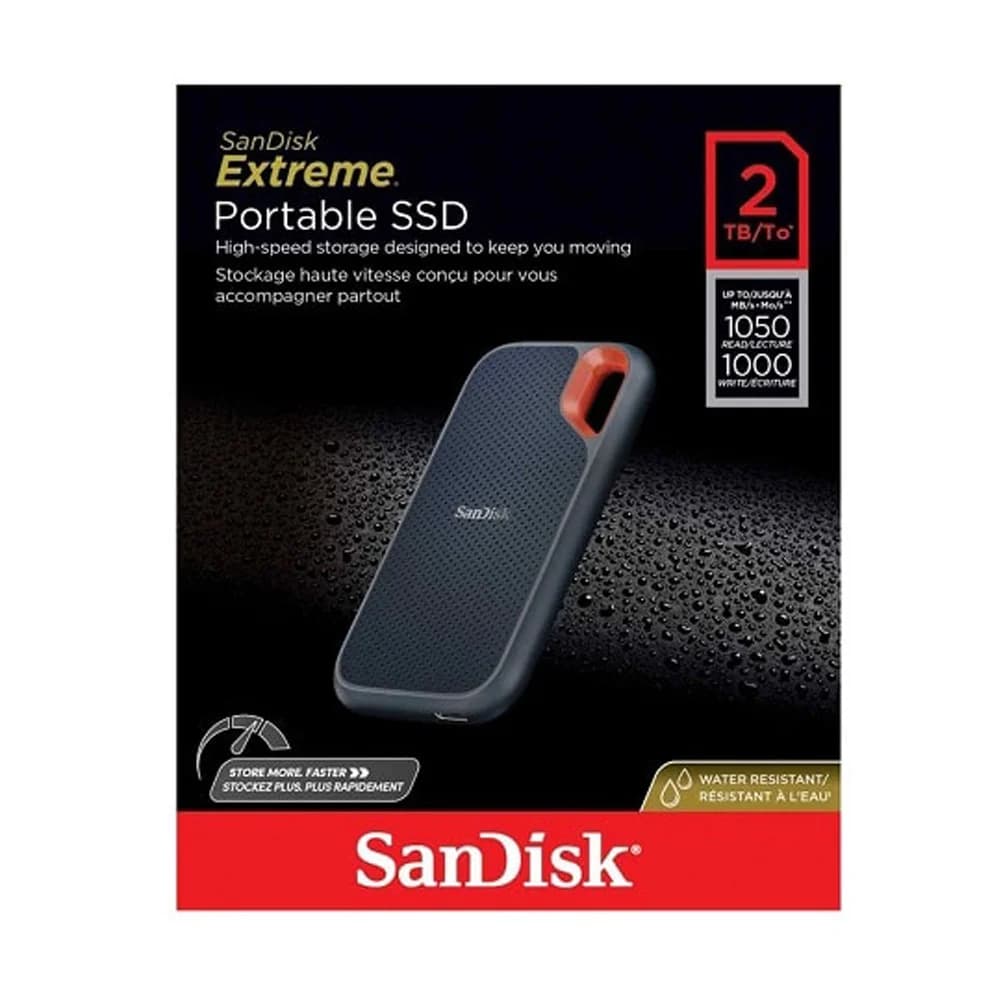 SanDisk Extreme Portable 2TB SSD USB - SDSSDE61-2T00-G25 Sandisk Extreme Portable 2TB SSD USB - SDSSDE61-2T00-G25
