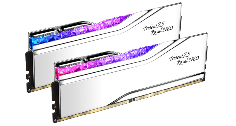 G.Skill Trident Z5 Royal Neo RGB 64GB (2x32GB) DDR5 6000MHz CL28 Prata - F5-6000J2836G32GX2-TR5NS