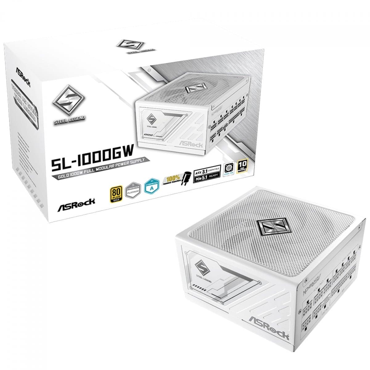 ASRock Steel Legend 1000W 80 Plus Gold Modular ATX 3.1 - SL-1000GW ASRock Steel Legend 1000W 80 Plus Gold Modular ATX 3.1 - SL-1000GW