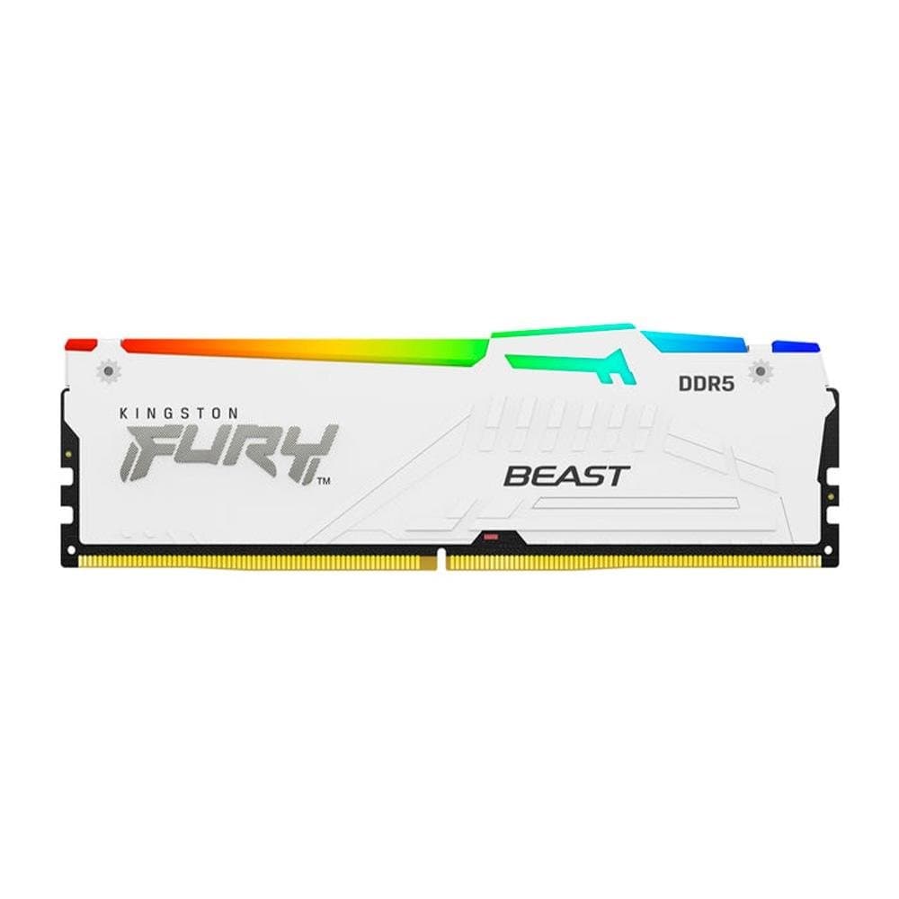 Kingston Fury Beast RGB 16GB (1x16GB) DDR5 Kingston Fury Beast RGB 16GB (1x16GB) DDR5 6000MHz CL30 Branco - KF560C30BWEA-16