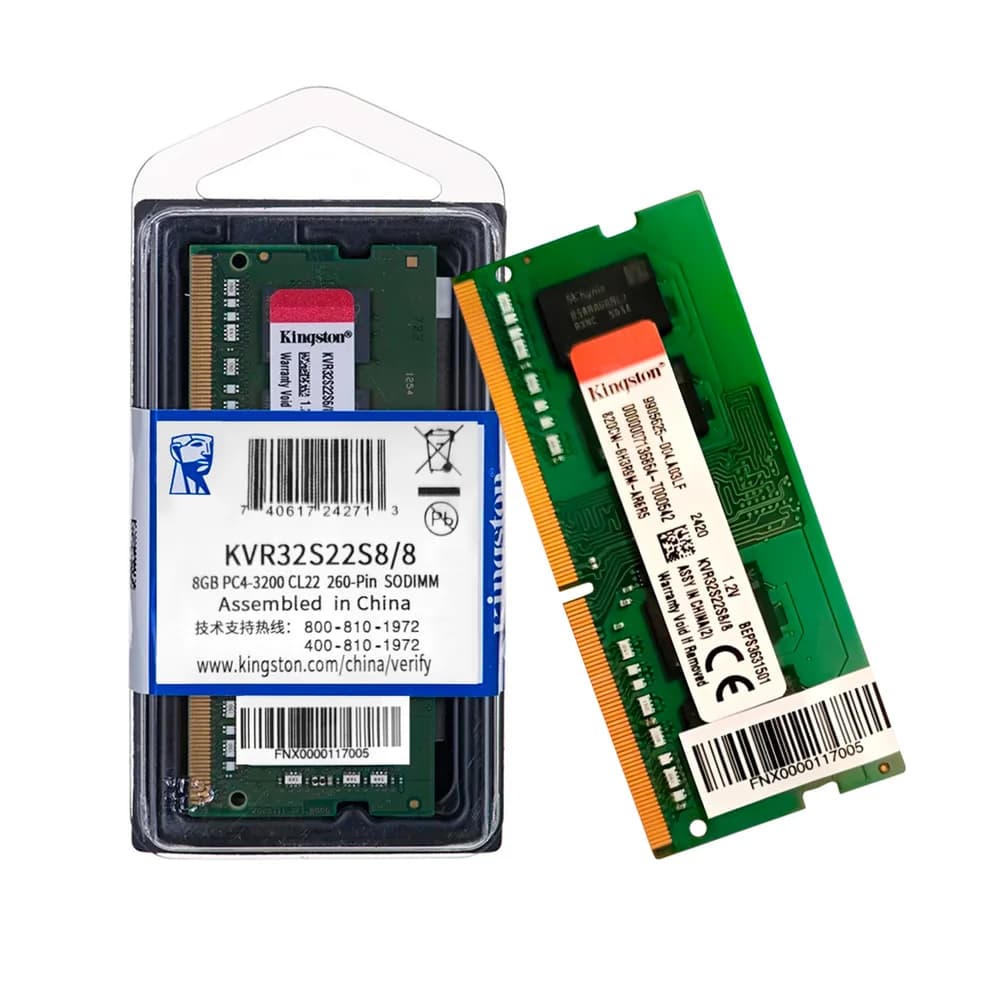 Kingston ValueRam 8GB DDR4 SO-DIMM Kingston ValueRam 8GB (1x8GB) DDR4 SO-DIMM 3200MHz CL22 Verde - KVR32S22S6/8