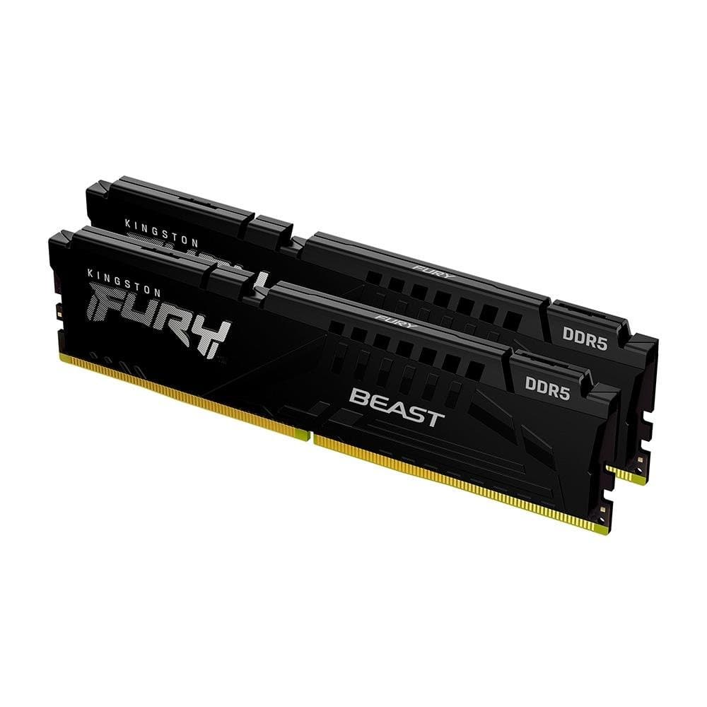Kingston Fury Beast 64GB DDR5 Kingston Fury Beast 64GB (2x32GB) DDR5 6000MHz CL30 Preto - KF560C30BBEK2-64