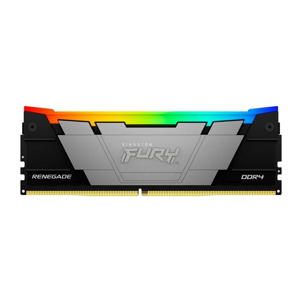 Kingston Fury Renegade RGB 16GB (1x16GB) DDR4 Kingston Fury Renegade RGB 16GB (1x16GB) DDR4 3200MHz CL16 Preto,Prata - KF432C16RB12A/16