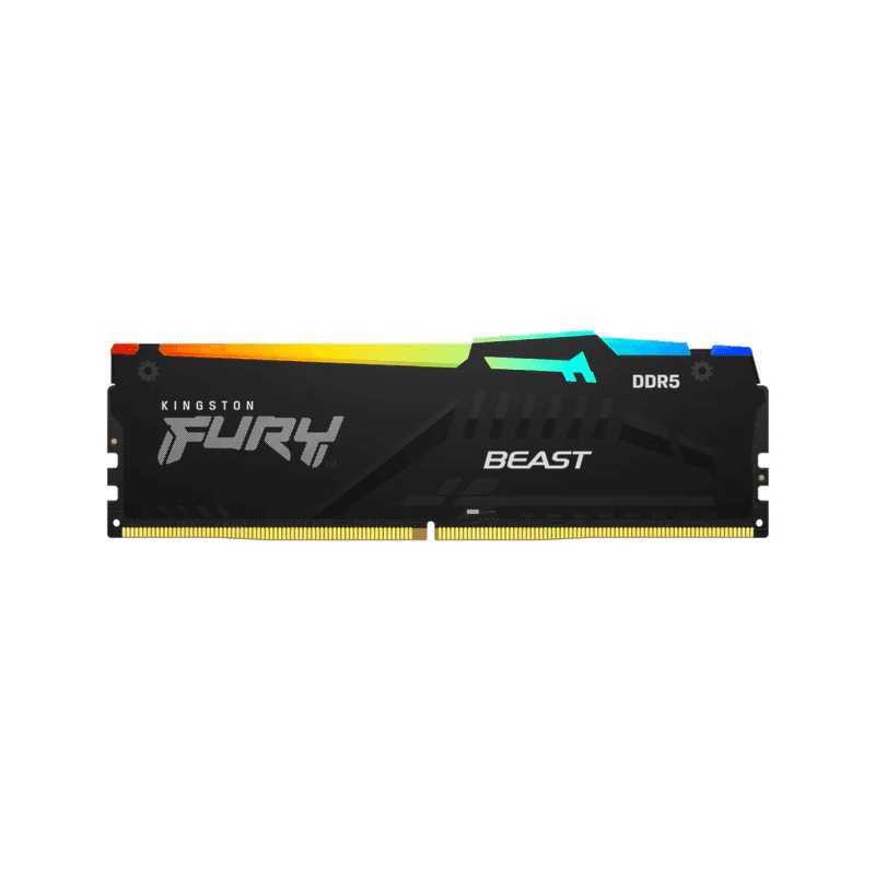 Kingston Fury Beast RGB 16GB (1x16GB) DDR5 Kingston Fury Beast RGB 16GB (1x16GB) DDR5 5200MHz CL40 Preto - KF552C40BBA/16