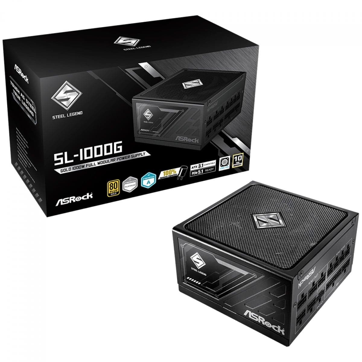 ASRock Steel Legend 1000W 80 Plus Gold Modular ATX 3.1 - SL-1000G ASRock Steel Legend 1000W 80 Plus Gold Modular ATX 3.1 - SL-1000G