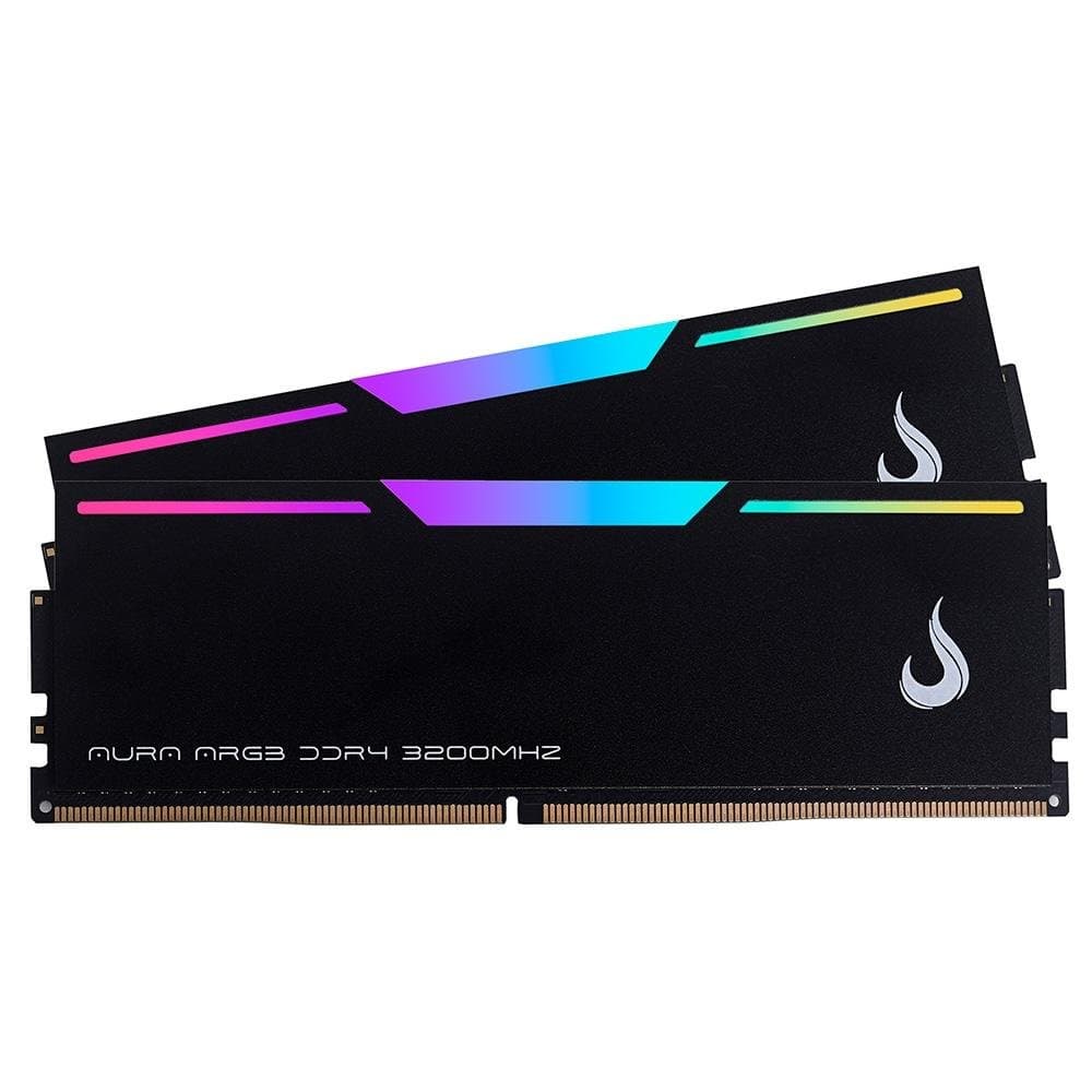 Rise Mode Aura RGB 32GB (2x16GB) DDR4 Rise Mode Aura RGB 32GB (2x16GB) DDR4 3200MHz CL19 Preto - RM-D4AB-32G-3200ARGB