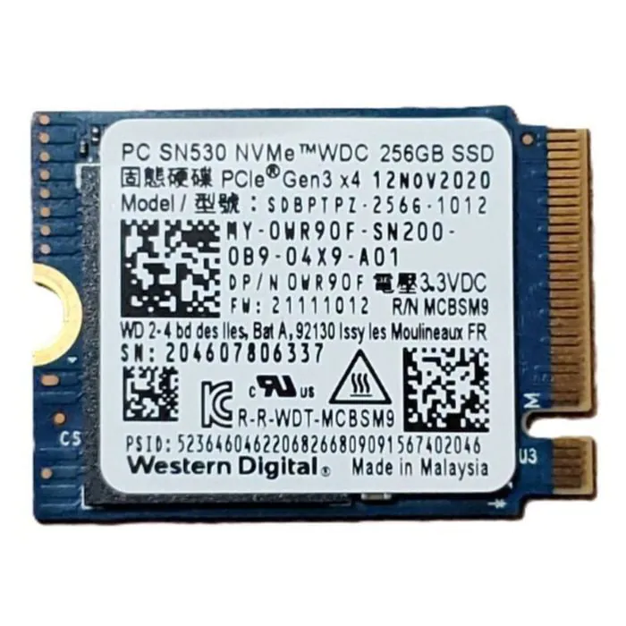 Western Digital SN350 256GB SSD NVMe Gen 3 - SDBPTPZ-256G-1012